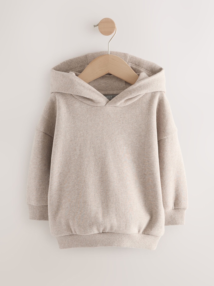 Oatmeal Marl Long Sleeve Soft Touch Hoodie (3mths-7yrs) - Image 1 of 5