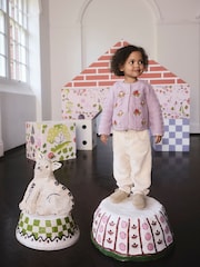 Purple Cath Kidston Floral Cable Cardigan (3mths-7yrs) - Image 4 of 10