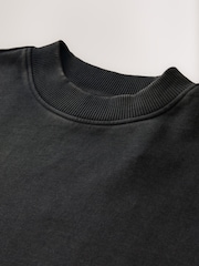 Slate Grey Garment Dye Guns N Roses Licence Graphic Back Print Crew Sweatshirt - Image 7 of 8