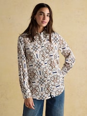 Joules Claudia Cream Boyfriend Shirt - Image 1 of 8