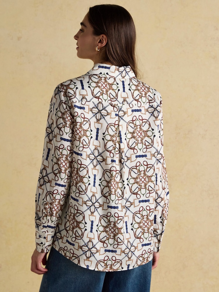 Joules Claudia Cream Boyfriend Shirt - Image 2 of 8