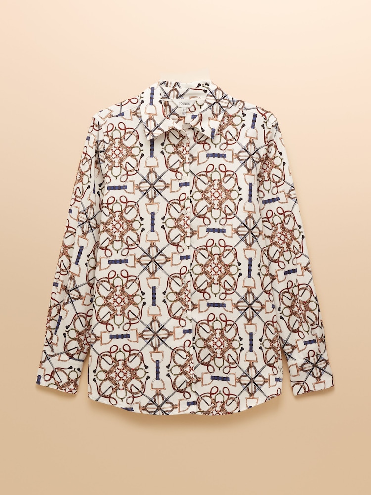 Joules Claudia Cream Boyfriend Shirt - Image 8 of 8