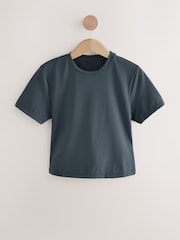 self. Navy self. Fitted Short Sleeve Top - Image 1 of 3