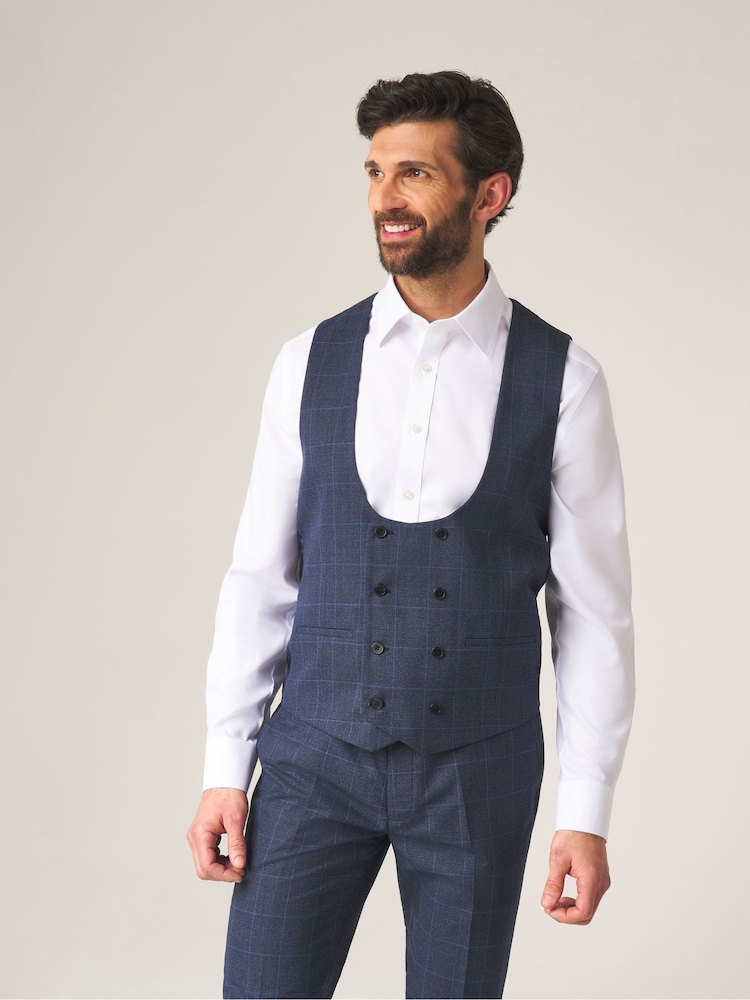 Azul - Doble botonadura - Skopes Double Breasted Scoop Anello Suit Waistcoat - Imagen 1 de 4