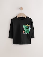 Black NYC Back Print Long Sleeve T-Shirt (3mths-7yrs) - Image 1 of 4