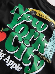 Black NYC Back Print Long Sleeve T-Shirt (3mths-7yrs) - Image 3 of 4