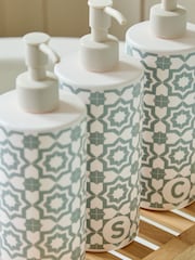 Set of 3 Green Sage Tile Geo Reusable Dispenser Bottles - Image 2 of 3
