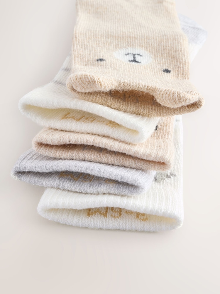 Neutral Baby Socks 5 Pack (0mths-2yrs) - Image 4 of 4