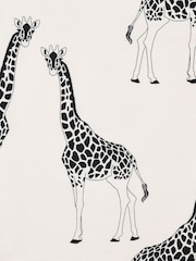 Chelsea Peers White Kids 100% Cotton Cream Giraffe Print Crewneck Short Pyjamas Set - Image 3 of 3