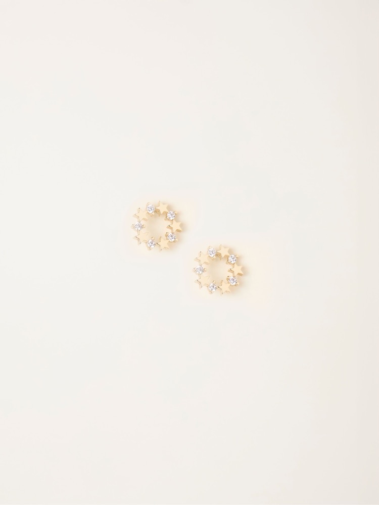 FatFace Gold Tone Star Ring Stud Earrings - Image 1 of 2 FatFace Gold Tone Star Ring Stud Earrings - Image 1 of 2