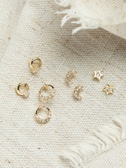 FatFace Gold Tone Multi Pack Gem Earrings - Image 2 of 2