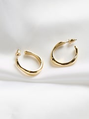 FatFace Gold Tone Chunky Hoop Earrings - Image 2 of 2