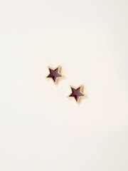 FatFace Burgundy Red Enamel Star Stud Earrings - Image 1 of 2