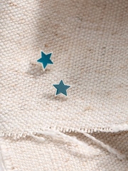 FatFace Teal Blue Enamel Star Stud Earrings - Image 2 of 2
