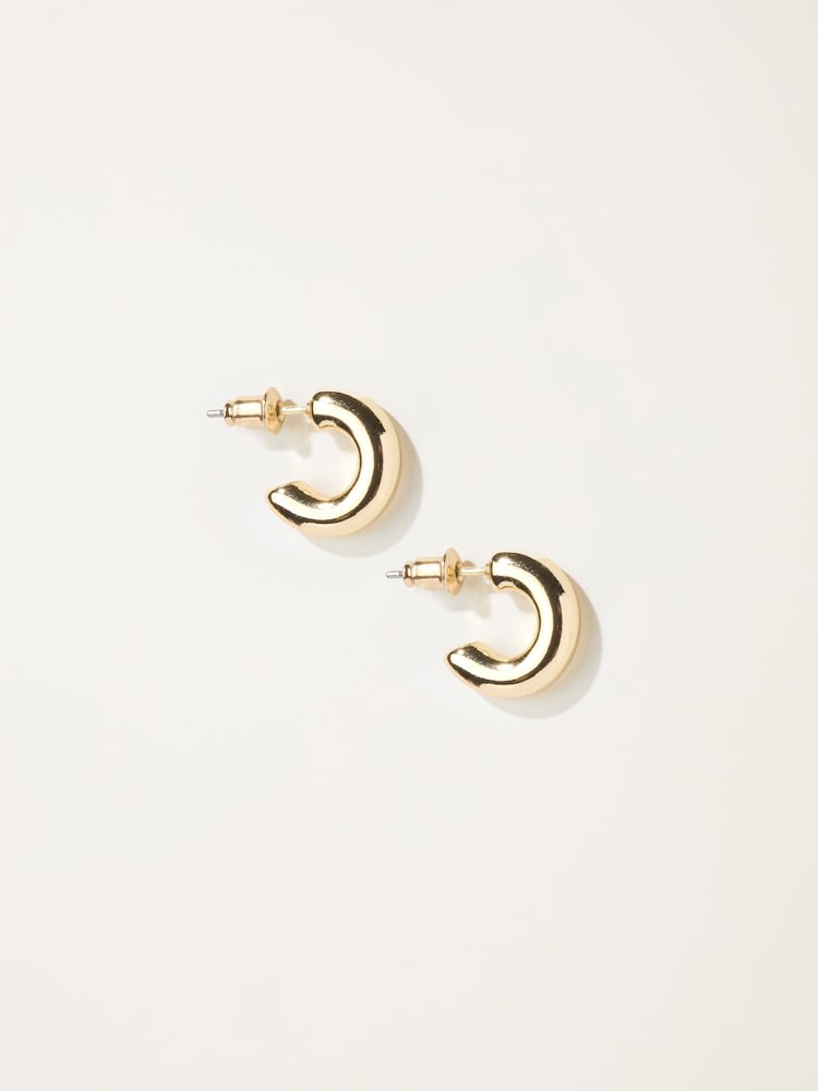 FatFace Gold Tone Chunky Huggie Earrings - Image 1 of 2 FatFace Gold Tone Chunky Huggie Earrings - Image 1 of 2