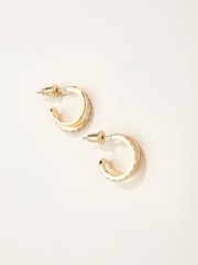 FatFace Gold Tone Gem Double Huggie Earrings - Image 1 of 2