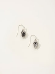FatFace Silver Tone Pinecone Drop Earrings - Image 1 of 2