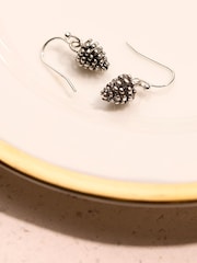 FatFace Silver Tone Pinecone Drop Earrings - Image 2 of 2