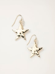 FatFace Gold Tone Large Star Drop Earrings - Image 1 of 2