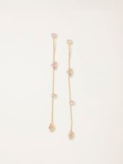FatFace Gold Tone Gem Drop Earrings - Image 1 of 2