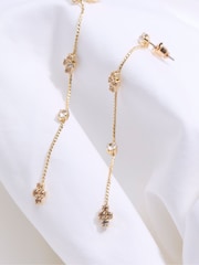 FatFace Gold Tone Gem Drop Earrings - Image 2 of 2