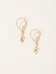 FatFace Gold Tone Leaf Drop Earrings - Image 1 of 2