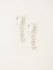 FatFace Silver Tone Trio Star Drop Earrings - Image 1 of 2