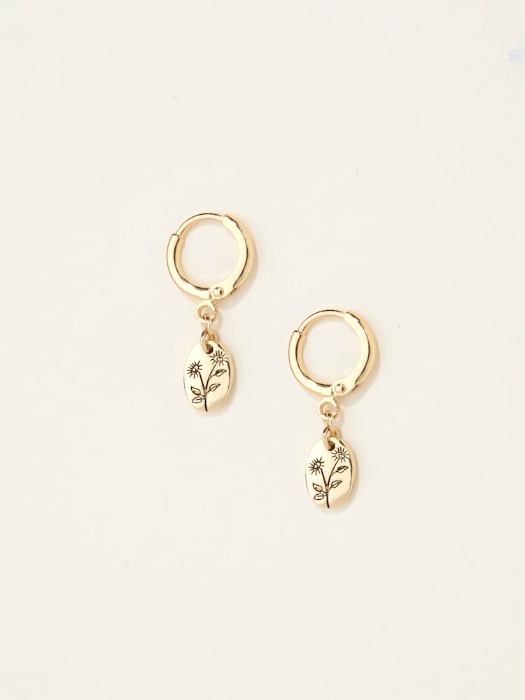FatFace Gold Tone Embossed Earrings - Image 1 of 2 FatFace Gold Tone Embossed Earrings - Image 1 of 2