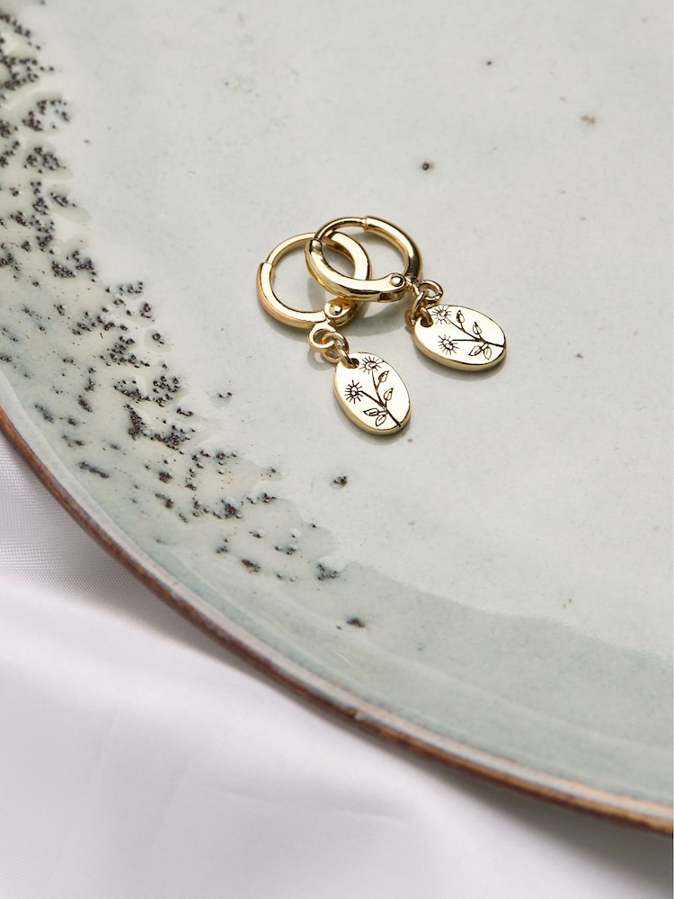 FatFace Gold Tone Embossed Earrings - Image 2 of 2 FatFace Gold Tone Embossed Earrings - Image 2 of 2