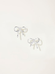 FatFace Silver Tone Bow Stud Earrings - Image 1 of 2