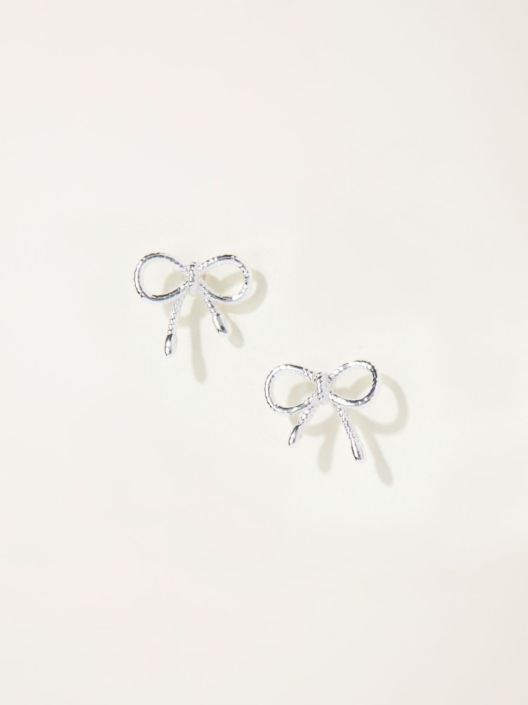 FatFace Silver Tone Bow Stud Earrings - Image 1 of 2 FatFace Silver Tone Bow Stud Earrings - Image 1 of 2