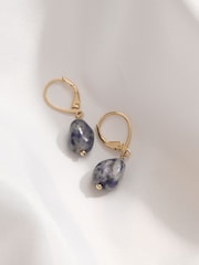 FatFace Blue Stone Drop Earrings - Image 2 of 2
