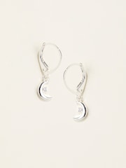 FatFace Silver Tone Moon Drop Earrings - Image 1 of 2