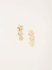 FatFace Gold Tone Trio Star Earrings - Image 1 of 2
