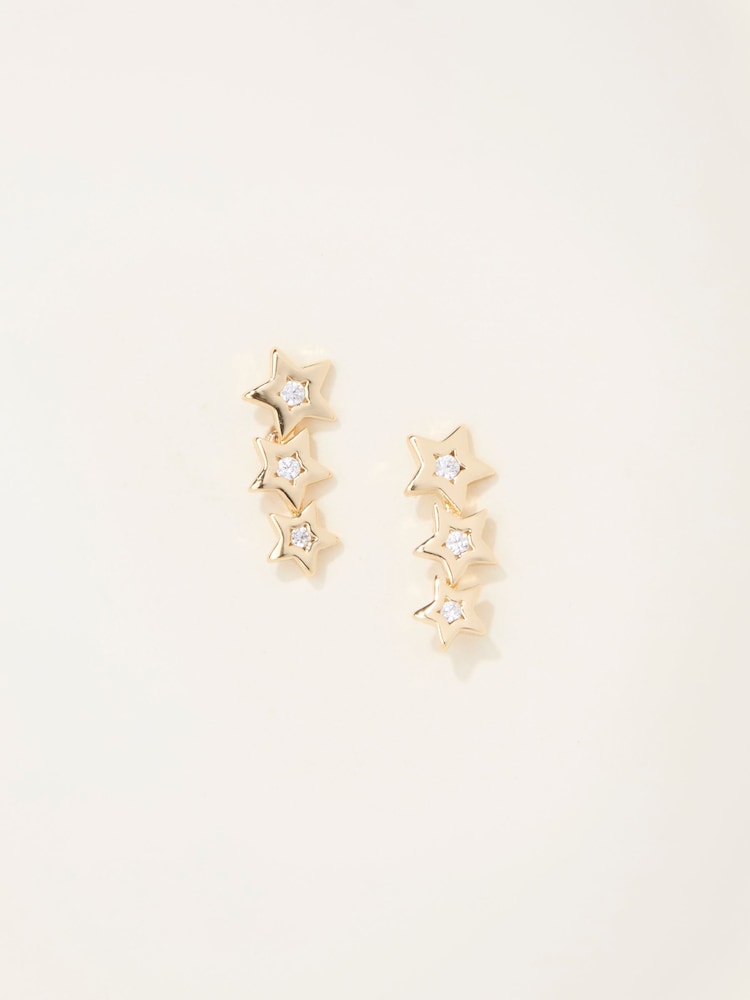 FatFace Gold Tone Trio Star Earrings - Image 1 of 2