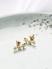 FatFace Gold Tone Trio Star Earrings - Image 2 of 2
