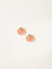 FatFace Orange Pumpkin Stud Earrings - Image 1 of 2