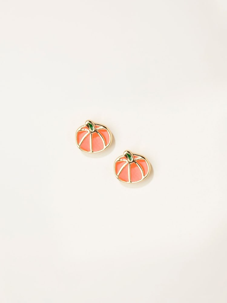 FatFace Orange Pumpkin Stud Earrings - Image 1 of 2 FatFace Orange Pumpkin Stud Earrings - Image 1 of 2