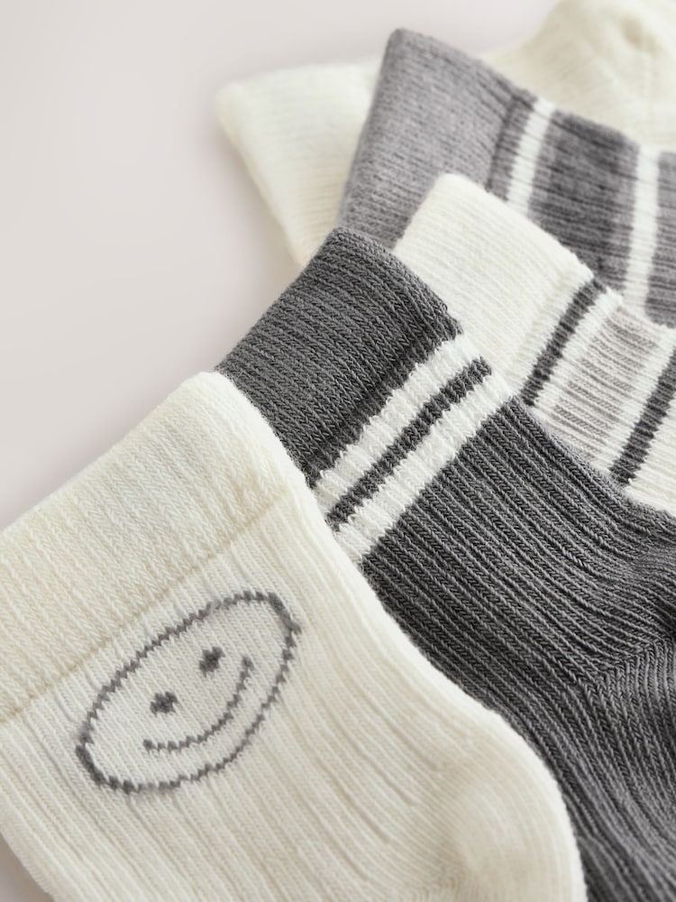 Grey Baby Socks 5 Pack (0mths-2yrs) - Image 2 of 3 Grey Baby Socks 5 Pack (0mths-2yrs) - Image 2 of 3