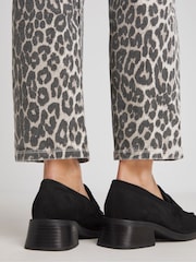 JD Williams Black Low Block Heel Loafers In Extra Wide Fit - Image 2 of 4