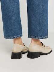 JD Williams Natural Extra Wide Fit Low Block Heel Loafers - Image 3 of 4