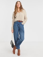 JD Williams Natural Sponge V-Neck Jumper - Image 4 of 4
