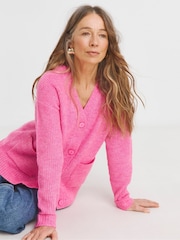 JD Williams Pink Sponge Button Through Cardigan - Image 1 of 4