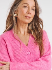 JD Williams Pink Sponge Button Through Cardigan - Image 3 of 4
