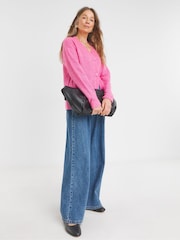 JD Williams Pink Sponge Button Through Cardigan - Image 4 of 4
