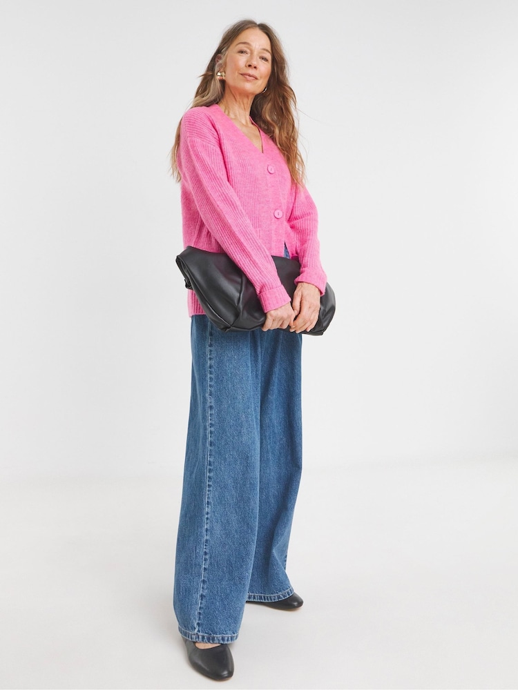 JD Williams Pink Sponge Button Through Cardigan - Image 4 of 4