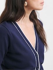 Anthology By JD Williams Blue Contrast Trim Cardigan - Image 3 of 4