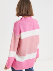 JD Williams Pink Sponge Colour Block Knitted Tunic - Image 2 of 4