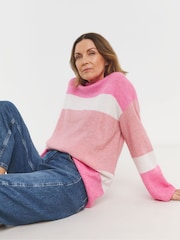 JD Williams Pink Sponge Colour Block Knitted Tunic - Image 3 of 4