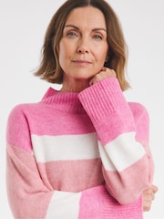JD Williams Pink Sponge Colour Block Knitted Tunic - Image 4 of 4